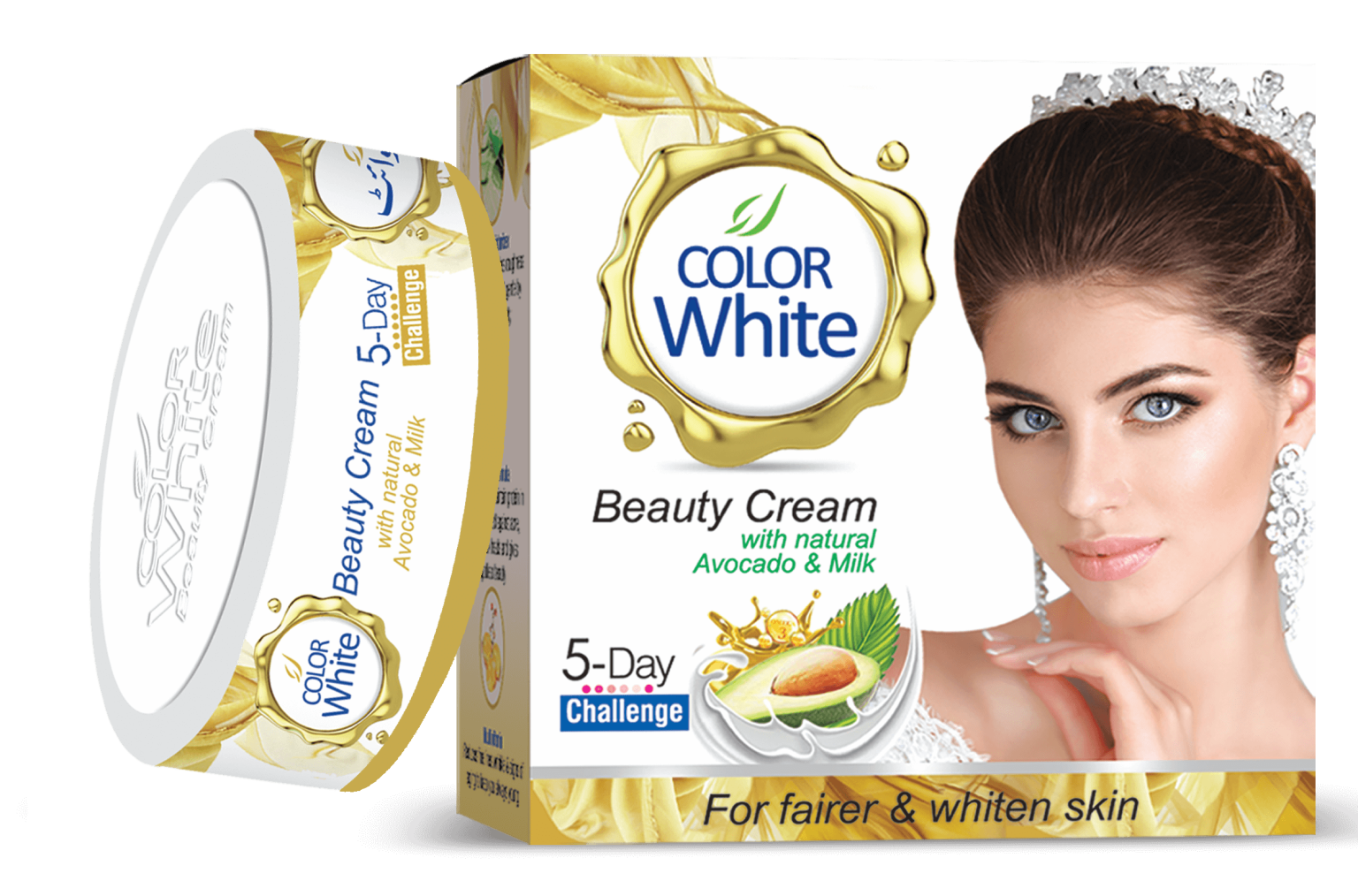 Color White Beauty Cream - Product and Woman
